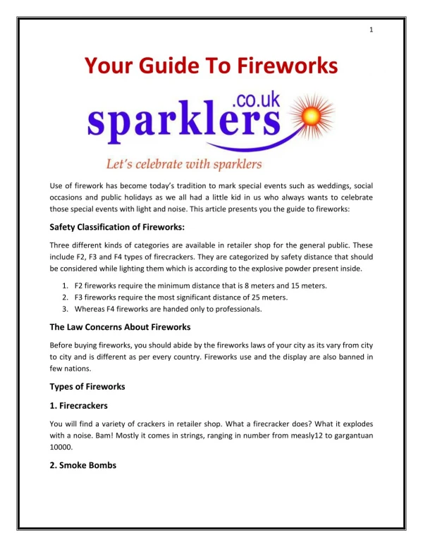 Your Guide To Fireworks