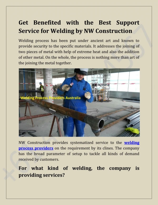 Welding Process Related Issues