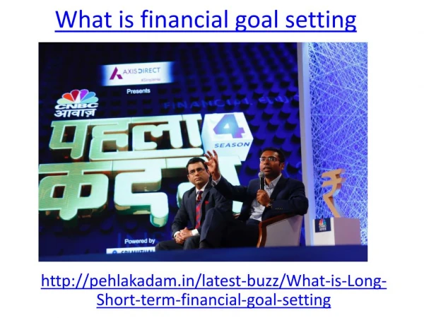 what is financial goal setting in india