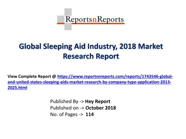 Global Sleeping Aid Market 2018 Recent Development and Future Forecast