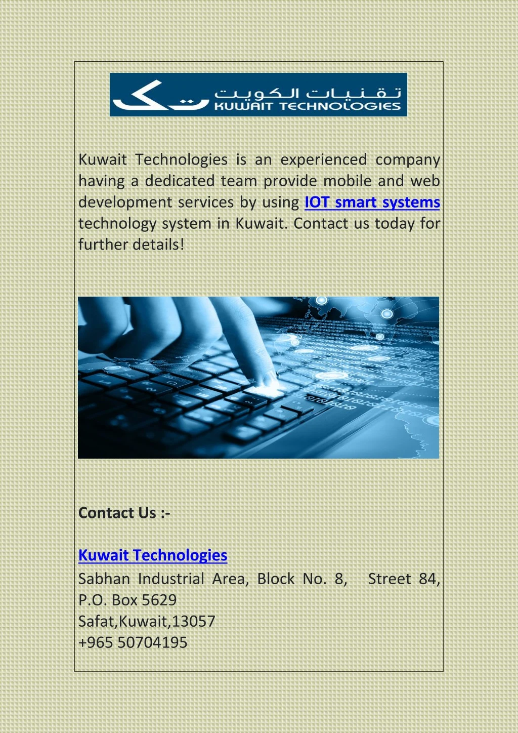 kuwait technologies is an experienced company