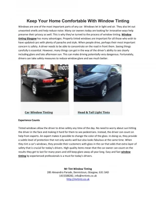 Keep Your Home Comfortable With Window Tinting - slide 1
