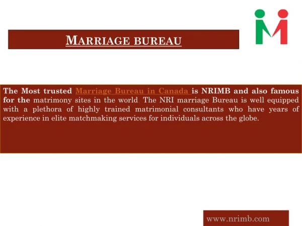 NRIMB Best Marriage Bureau