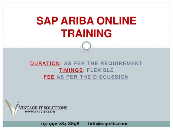 SAP ARIBA Online Training UK