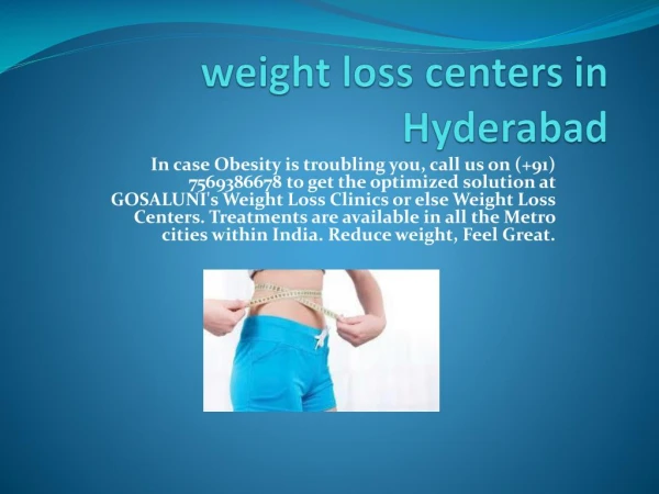 Weight loss treatment centers in hyderabad | Weight loss centers in hyderabad | Gosaluni