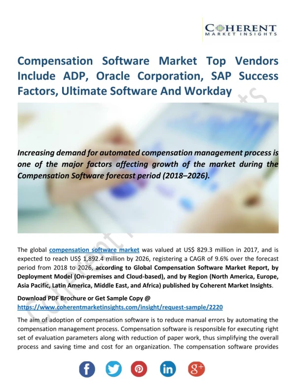 Compensation Software Market: How the Market will Perform Based on Market Size, Share, Supply Volume and Major Regions!