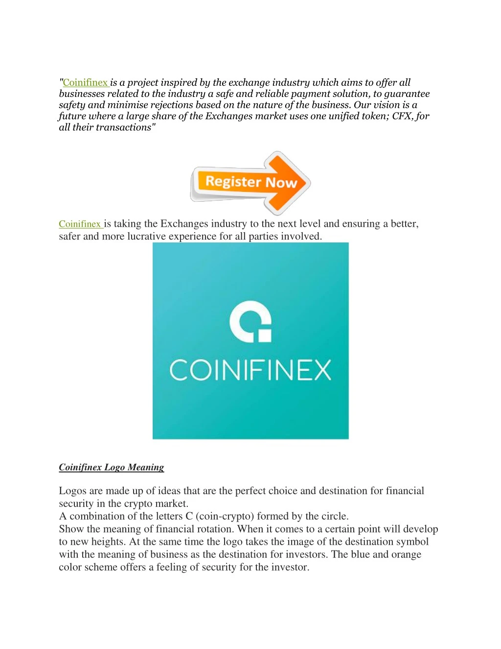 coinifinex is a project inspired by the exchange