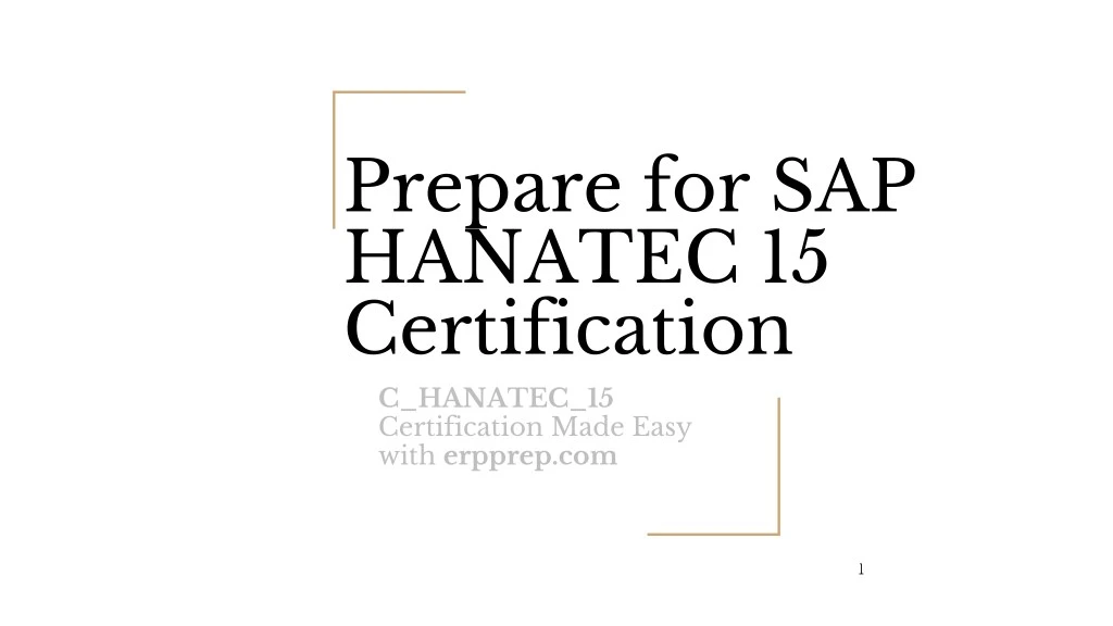 prepare for sap hanatec 15 certification
