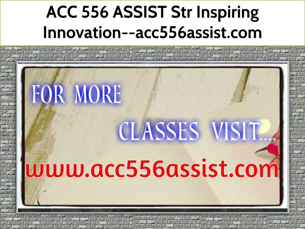 acc 556 assist str inspiring innovation