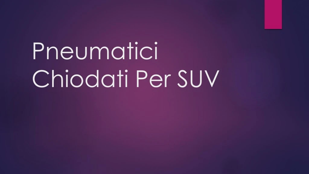 pneumatici chiodati per suv