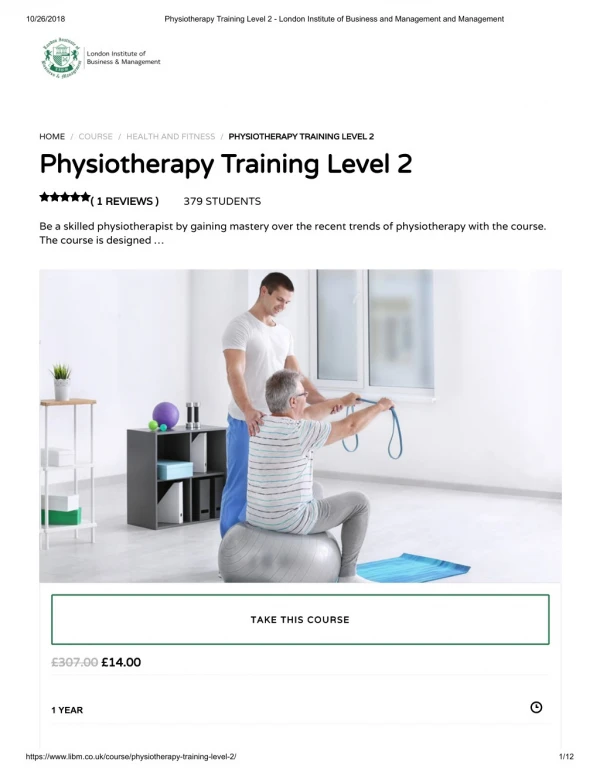 Physiotherapy Training Level 2 - LIBM