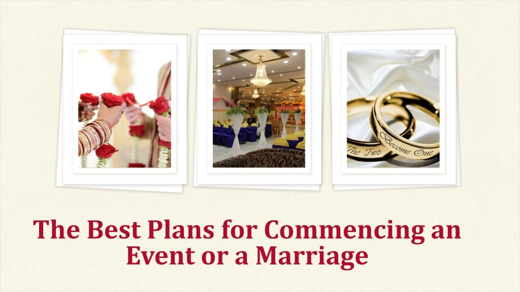 the best plans for commencing an event