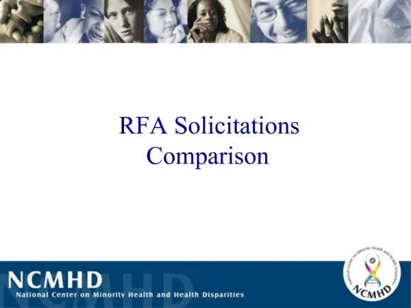 RFA Solicitations Comparison