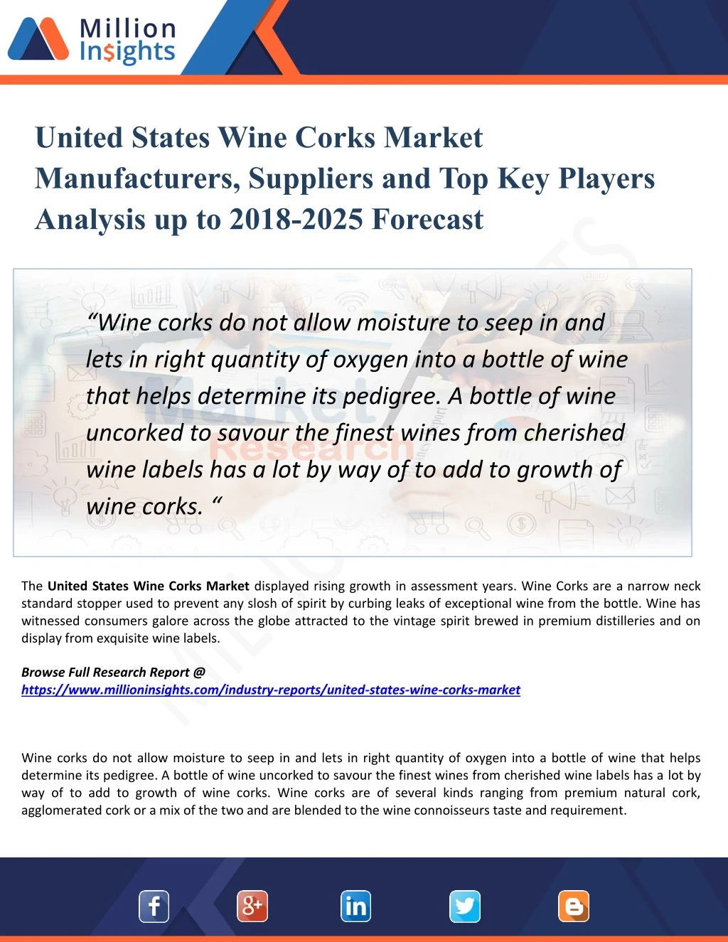 united states wine corks market manufacturers