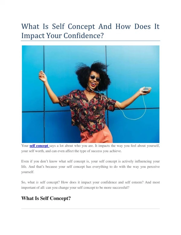 What Is Self Concept And How Does It Impact Your Confidence?