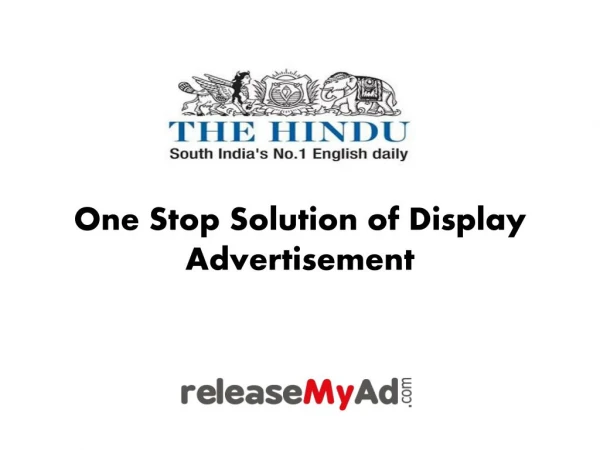 3 simple steps to book display ad in Hindu Newspaper