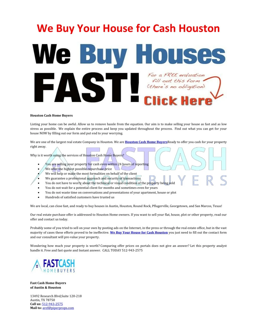 we buy your house for cash houston