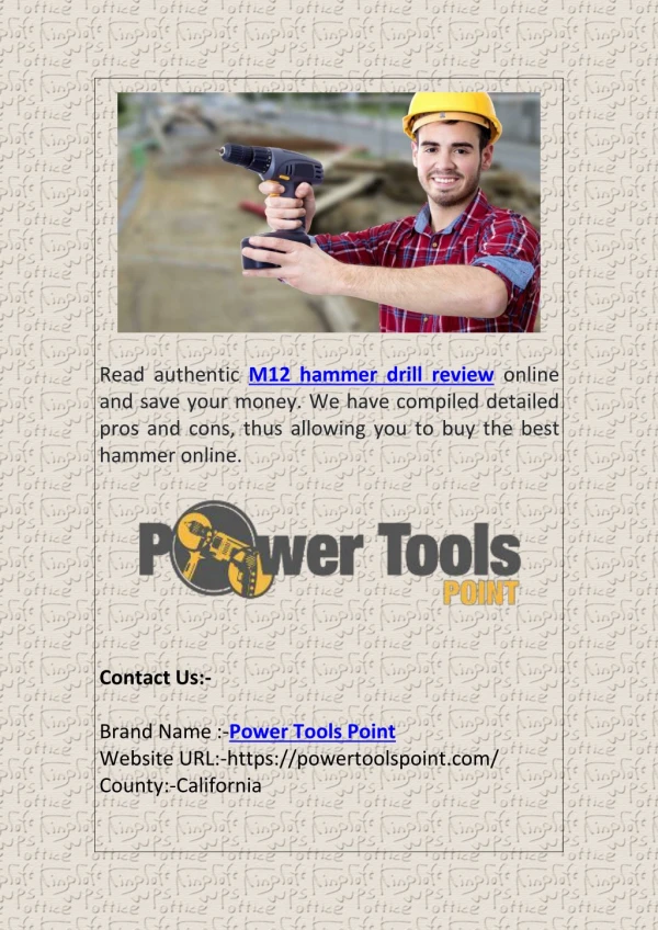 M12 Hammer Drill Review at Powertoolspoint.com