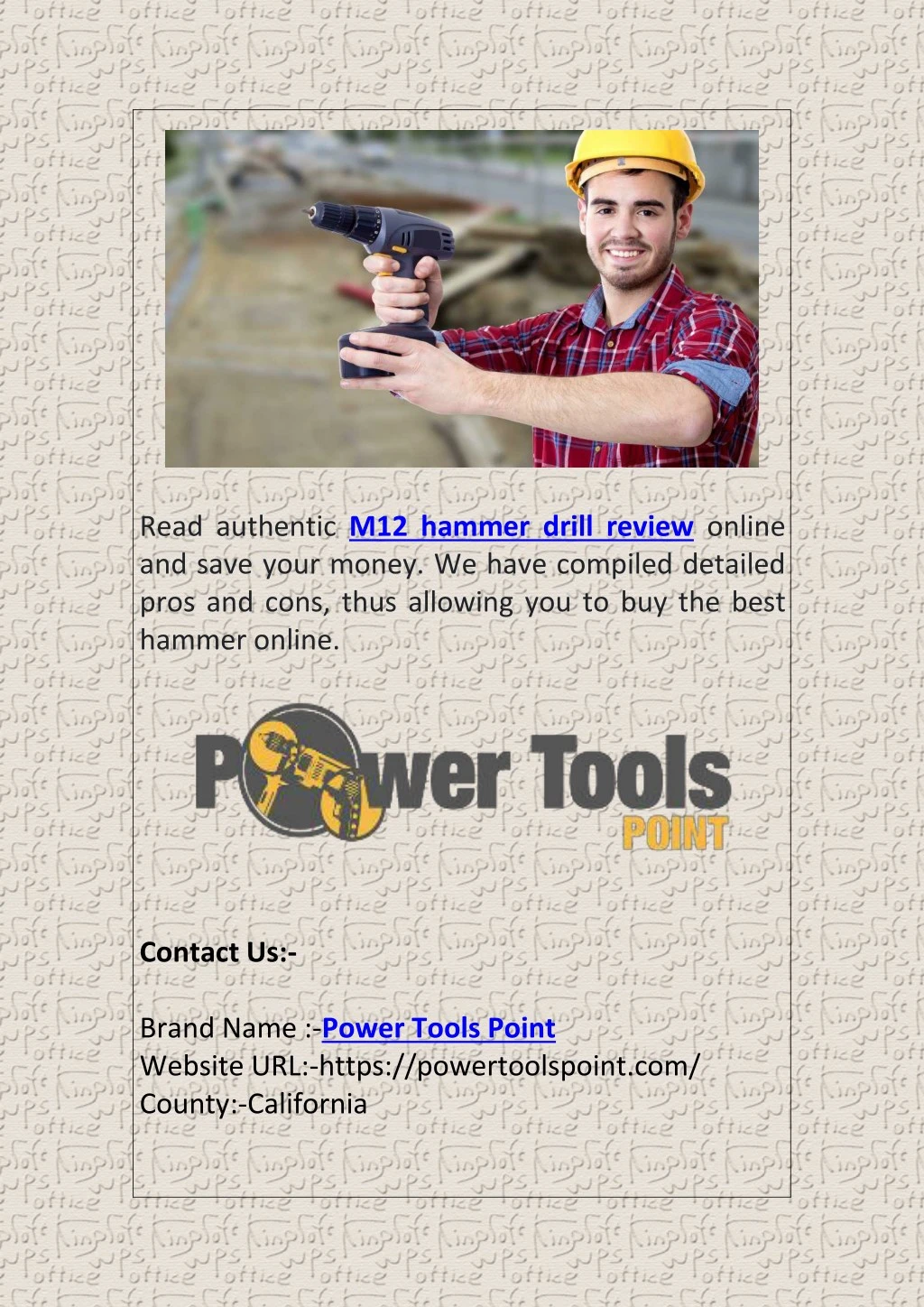 read authentic m12 hammer drill review online