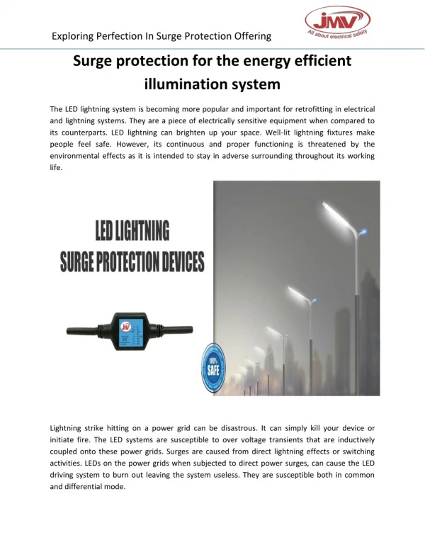Surge protection for the energy efficient illumination system
