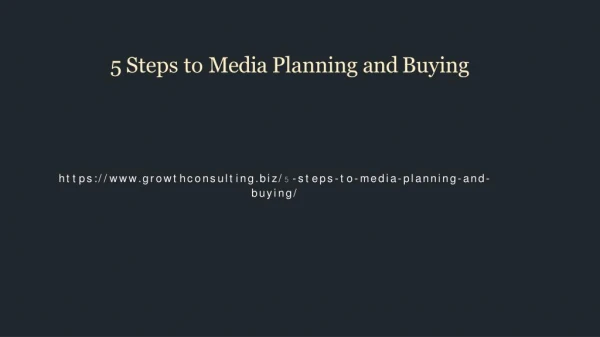 5 Steps to Media Planning and Buying