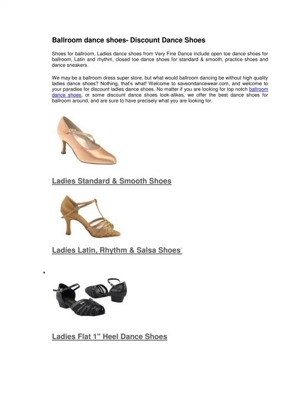 Ballroom dance shoes- Discount Dance Shoes