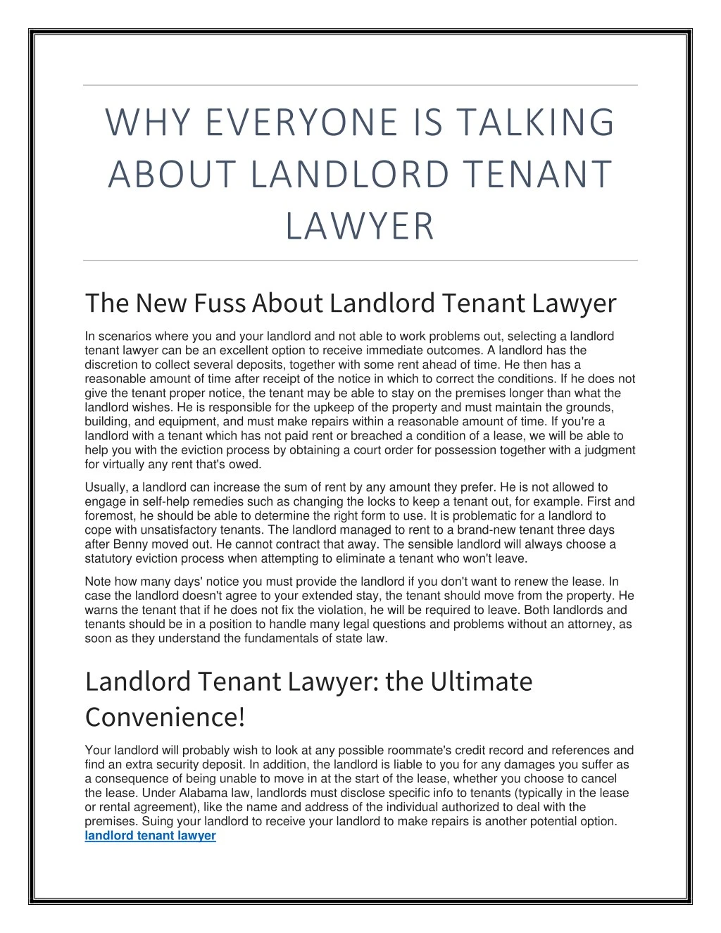 why everyone is talking about landlord tenant
