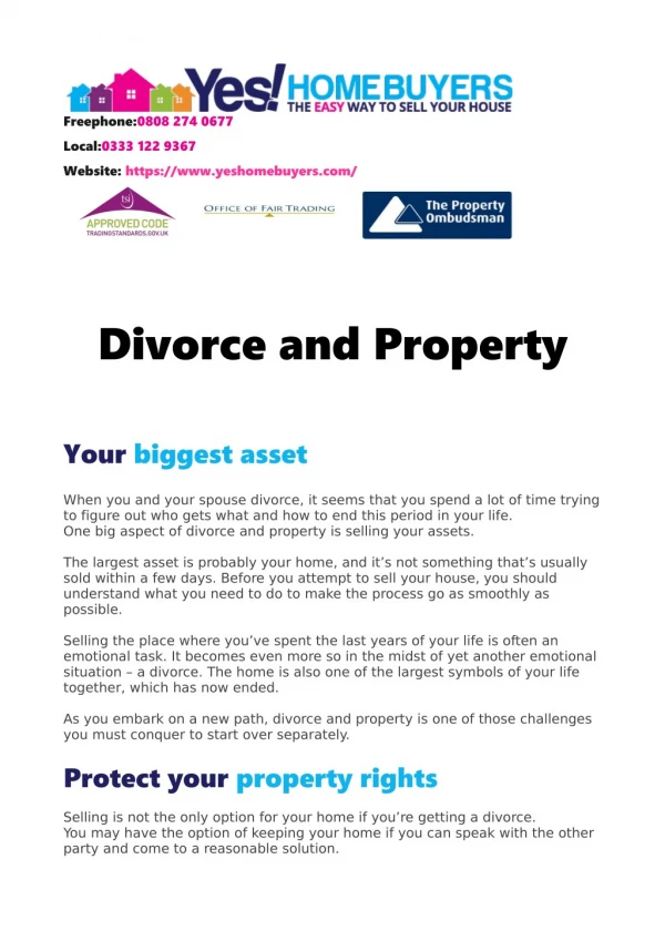 How to Correctly Manage your Property during the Divorce process