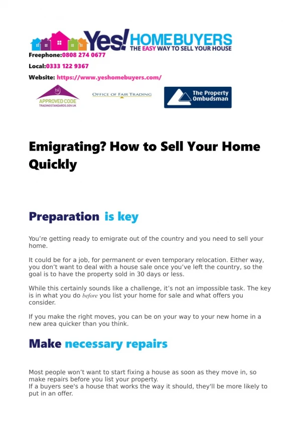 How to Sell your Home Quickly Before Emigrating