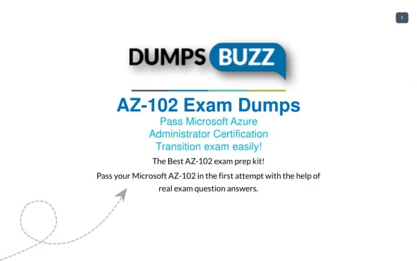 Microsoft AZ-102 Dumps sample questions for Quick Success