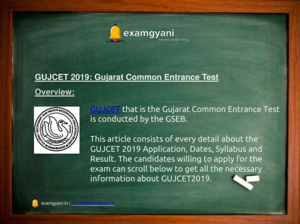 GUJCET 2019: Application, Dates, Syllabus, Results, Admit Card