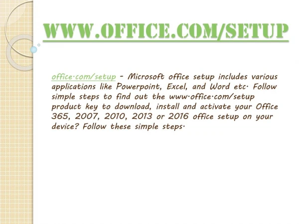 office.com/setup - How to - Install Office setup