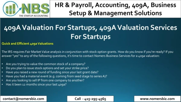 409A Valuation For Startups, 409A Valuation Services For Startups