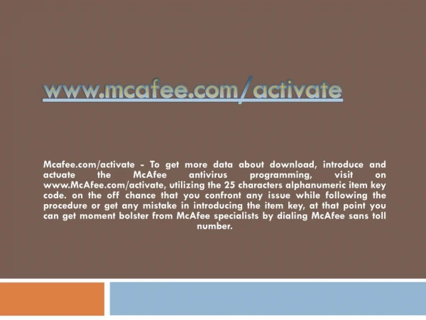 www mcafee com activate