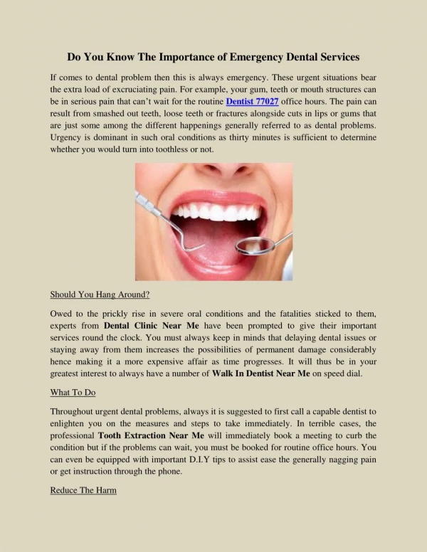 Do You Know The Importance of Emergency Dental Services