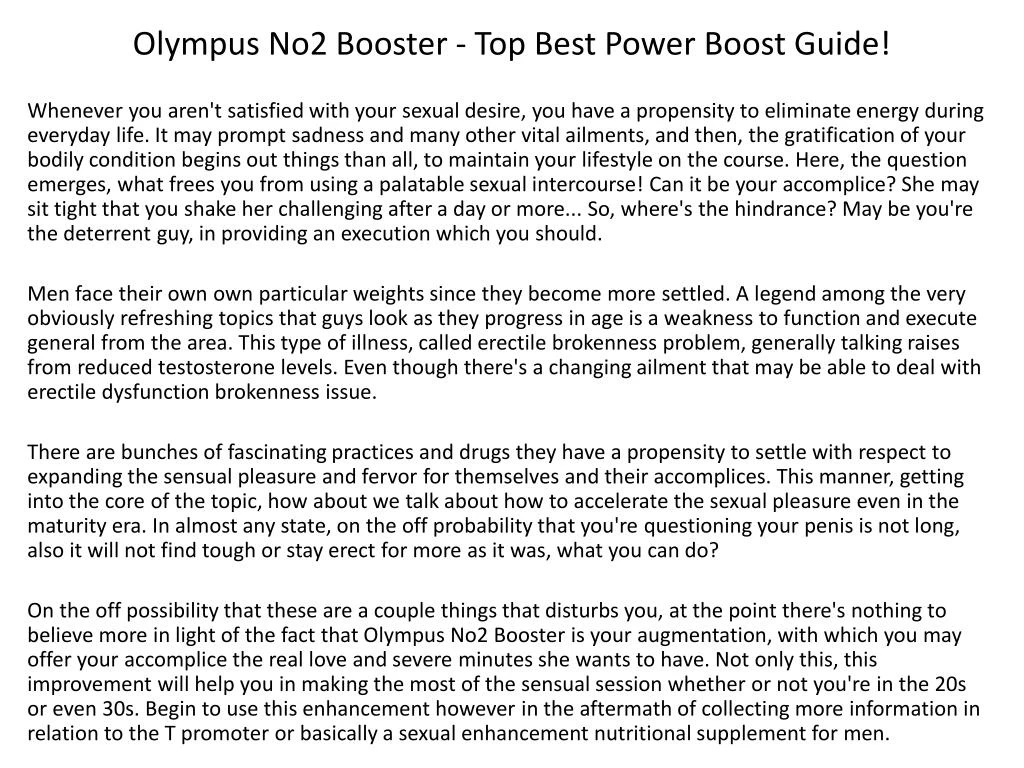 olympus no2 booster top best power boost guide