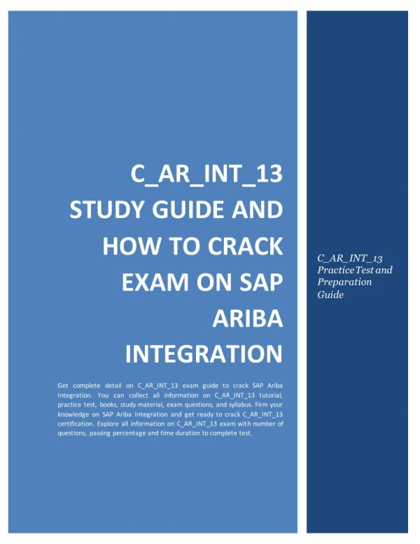SAP Ariba Integration Study Guide - C_AR_INT_13