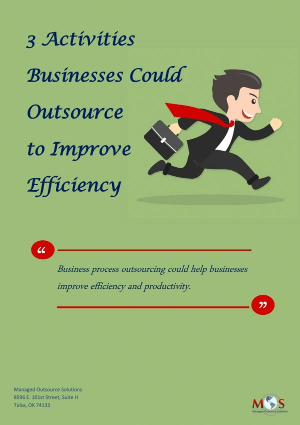 3 Activities Businesses Could Outsource to Improve Efficiency