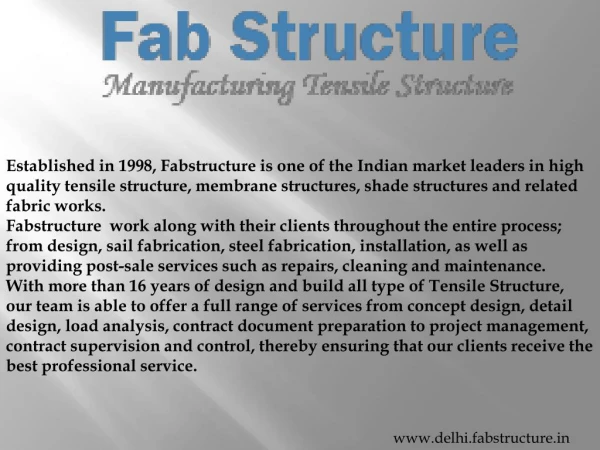 Tensile Structure Dealer In Delhi