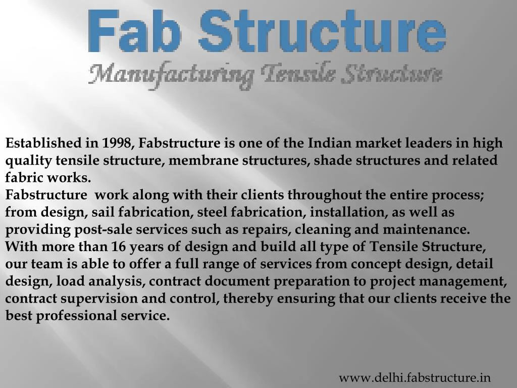 established in 1998 fabstructure