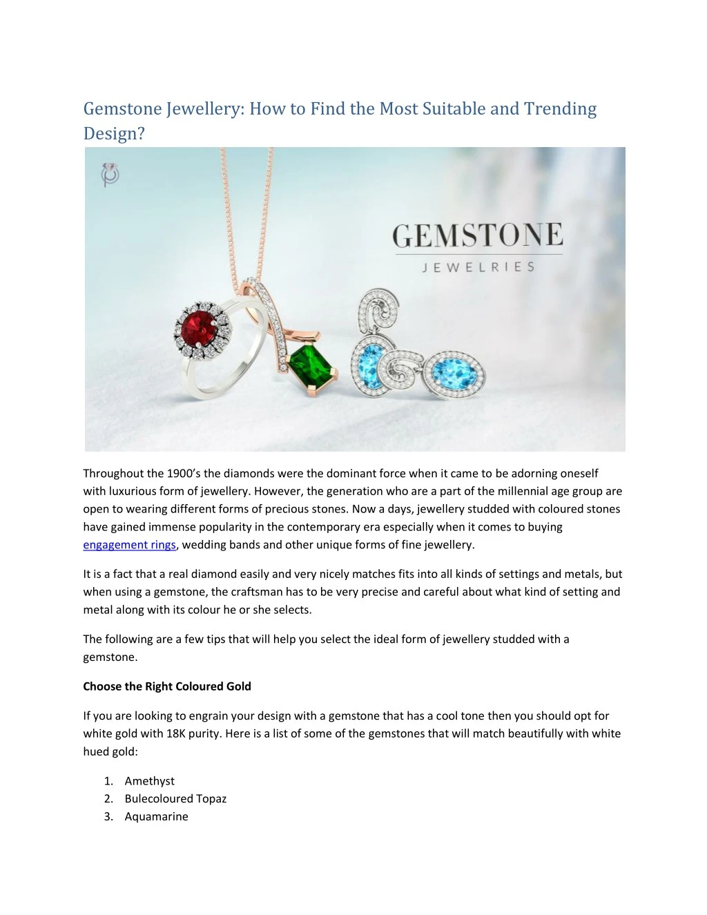 gemstone jewellery how to find the most suitable