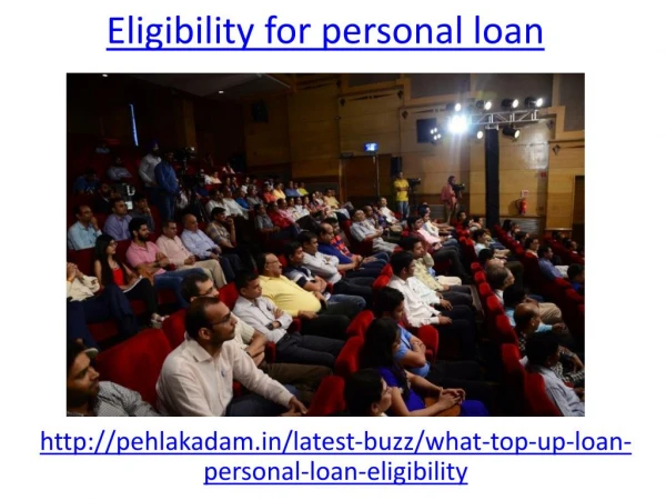 what is eligibility for personal loan in India