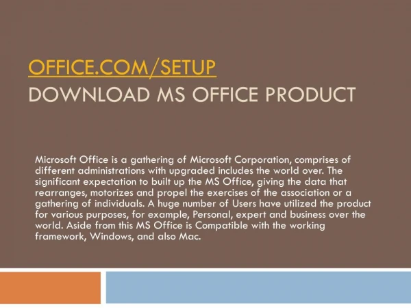 office com setup download ms office product