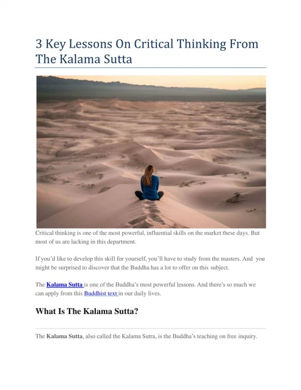 3 Key Lessons On Critical Thinking From The Kalama Sutta