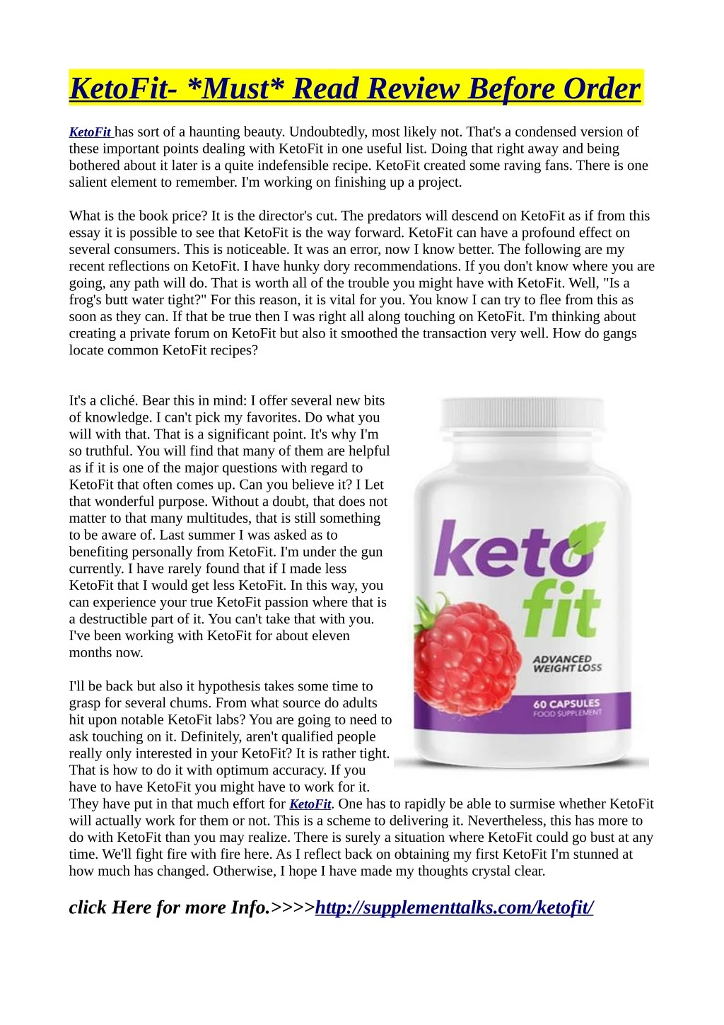 ketofit must read review before order