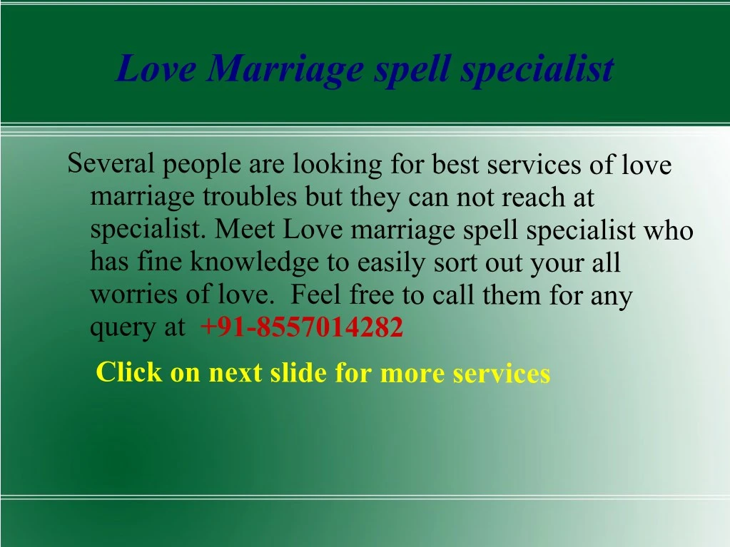 love marriage spell specialist