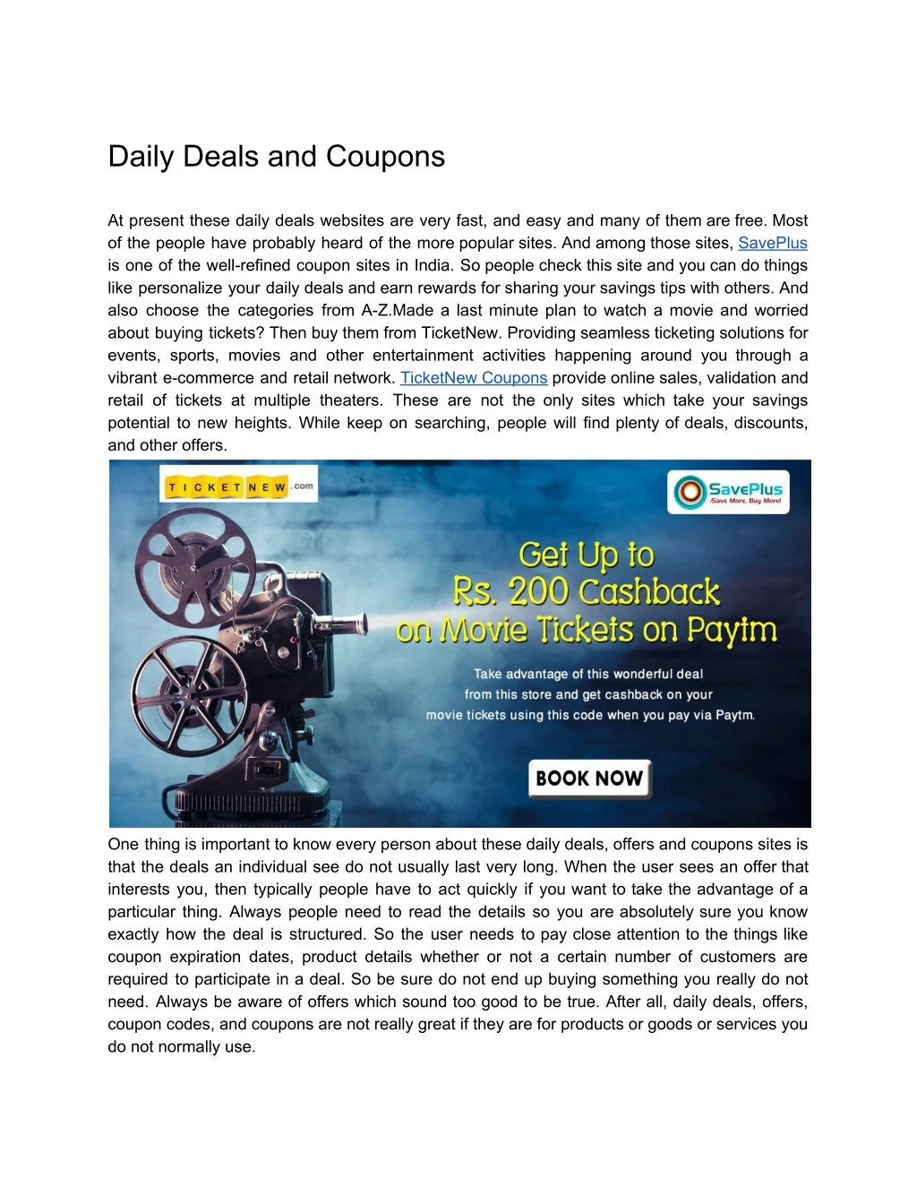 daily deals and coupons