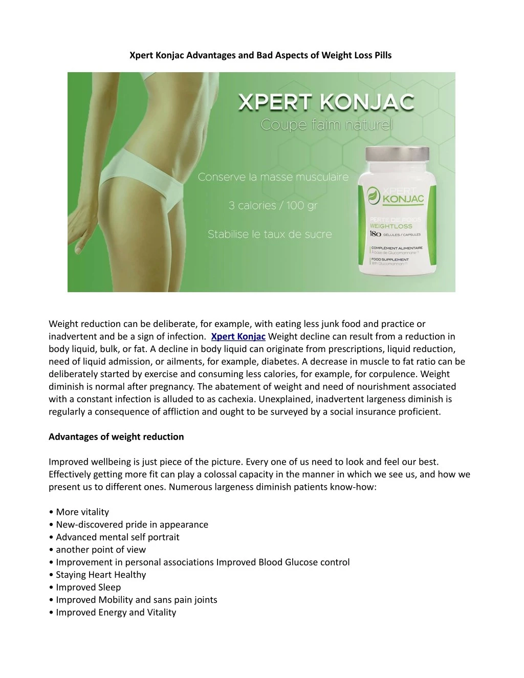 xpert konjac advantages and bad aspects of weight