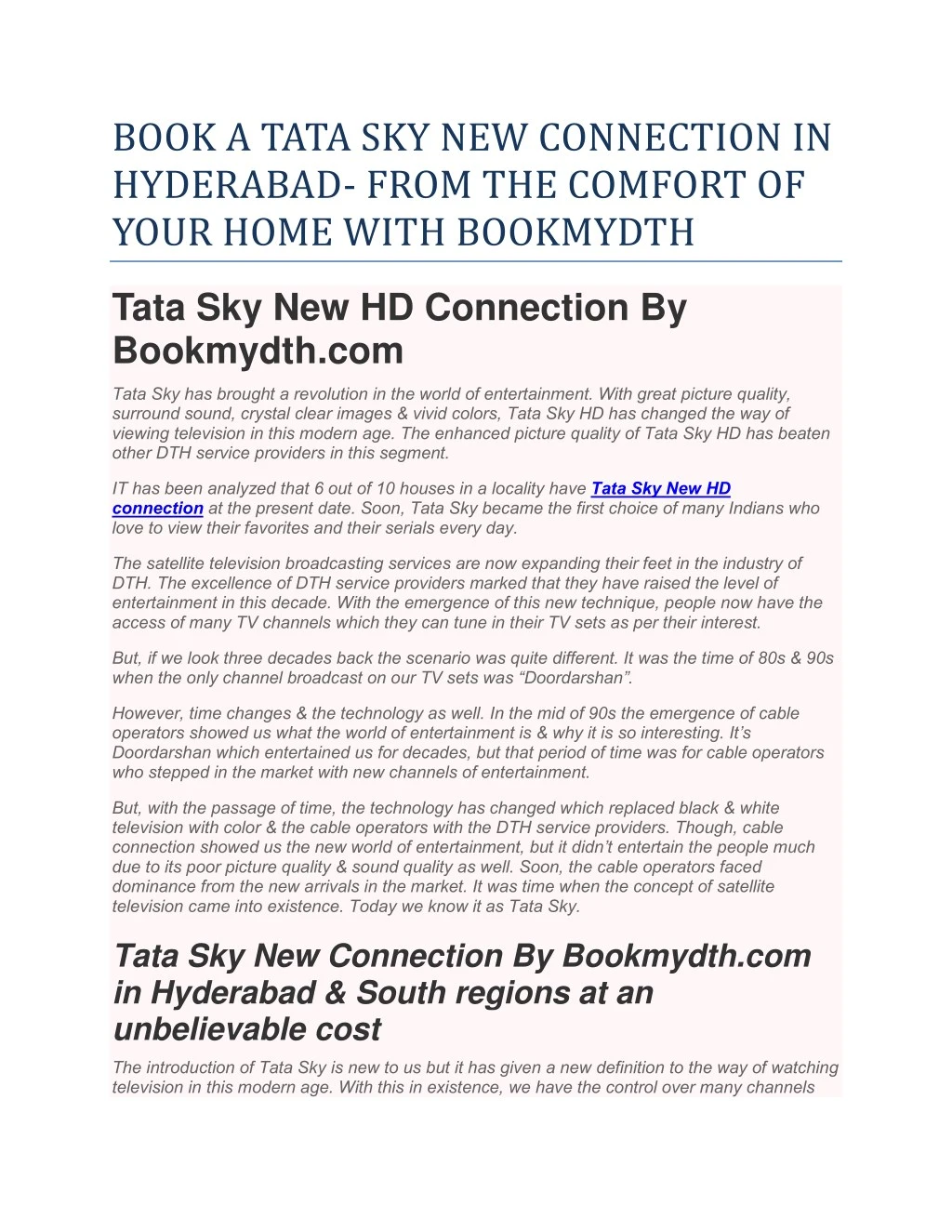 book a tata sky new connection in hyderabad from