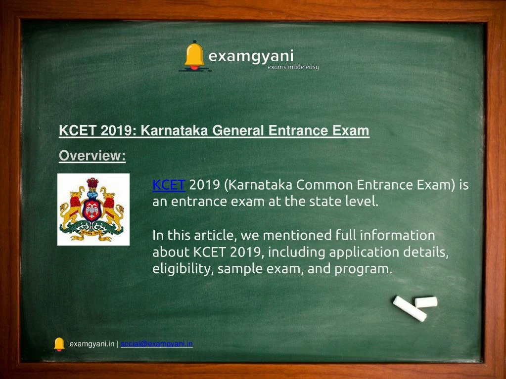 kcet 2019 karnataka general entrance exam